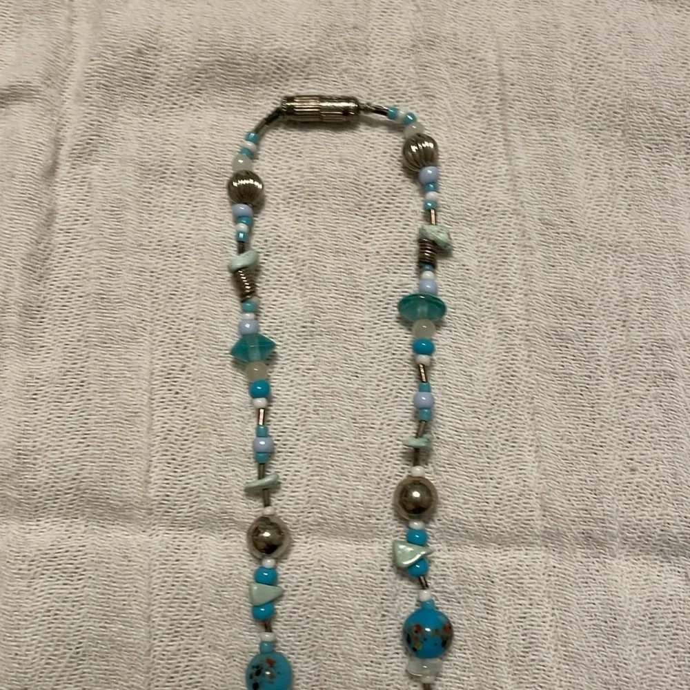 Blue beaded necklace